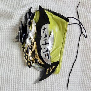 Costume Halloween Wrestling Mask Green Black Silver Gold